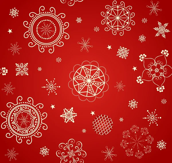 Xmas vintage red wallpaper with golden pattern — Stock Vector