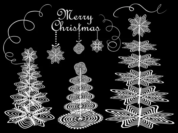 Christmas paper conifers — Stock Vector