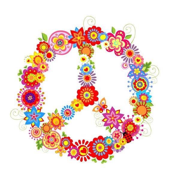 Vibrant peace flower symbol