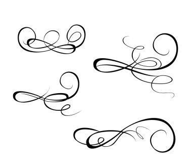 Vintage kaydırma çizim seti