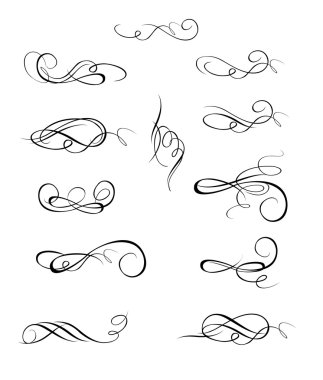 Vintage dalgalı karakterler topluluğu