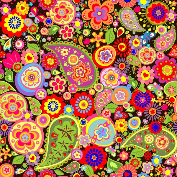 Fondo de pantalla floral de Pascua con flores de colores — Vector de stock