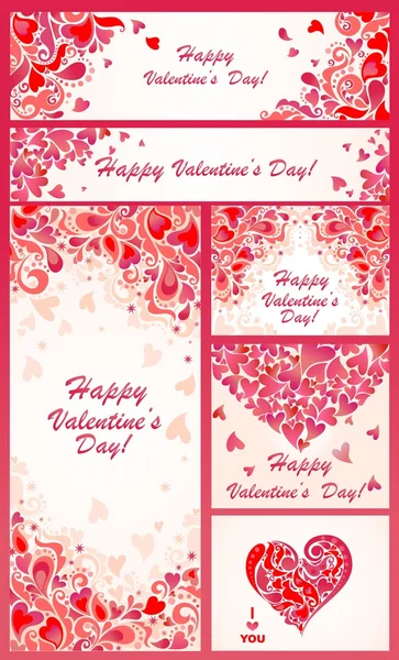 Set of banner for Valentines day — Stock Vector