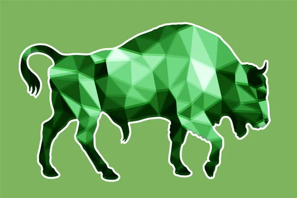 Bison Bull Isolated Image White Background Low Poly Style — Stock Photo, Image