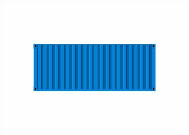 Nakliye konteynırı, mavi resimler. Vektör düz resimleme