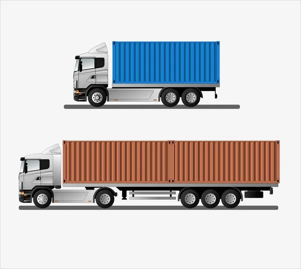 Επιλογές Φορτηγών Για Εμπορευματοκιβώτια Αποστολής Φορτηγά Για Την Παράδοση Αγαθών — Διανυσματικό Αρχείο