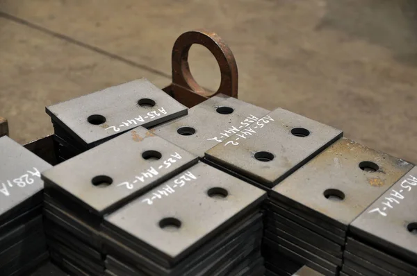 Metal Cutting Sorting Storage Finished Parts Marking Potdons — Stock Photo, Image