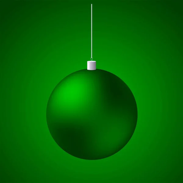 Kerstversiering Groene Matte Kerstboom Bal Vectorillustratie — Stockvector
