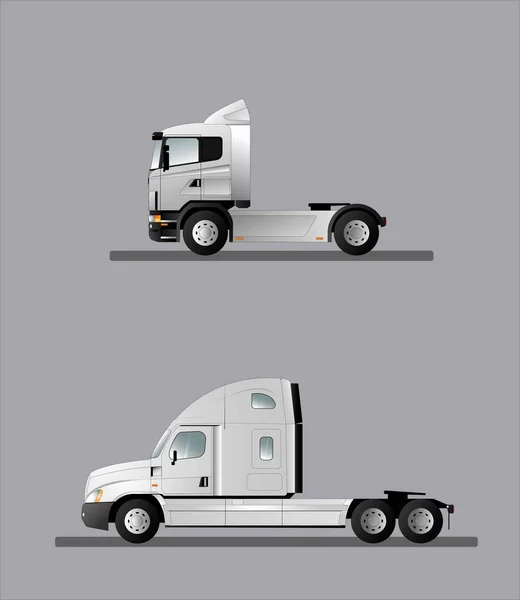 Tracteur Routier Versions Européenne Américaine Voiture Pour Livraison Semi Remorques — Image vectorielle