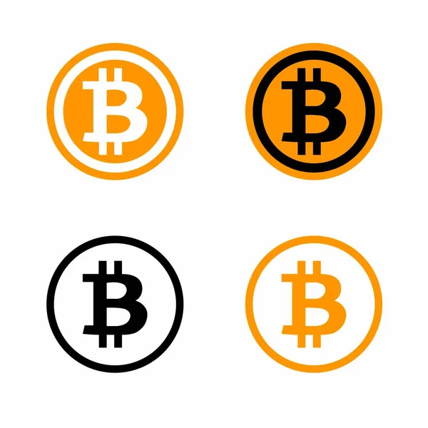 Uppsättning Bitcoin Symboler Platt Vektor Illustration — Stock vektor