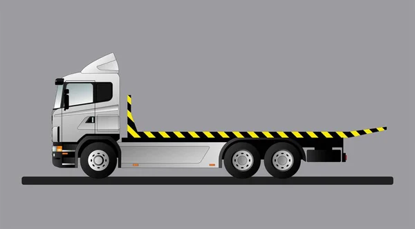 Εικόνα Ενός Σύγχρονου Ευρωπαϊκού Φορτηγού Για Μεταφορά Ειδικού Εξοπλισμού Φορτηγό — Διανυσματικό Αρχείο