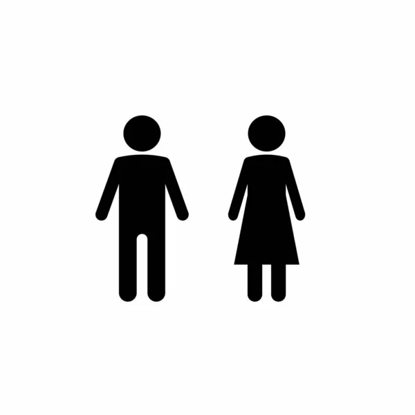 Conjunto Iconos Silueta Femenina Masculina Ilustración Vectorial — Vector de stock