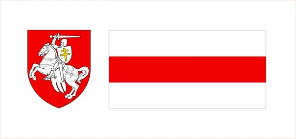 Escudo Armas Bandera República Belarús 1991 1994 Ilustración Vectorial — Vector de stock