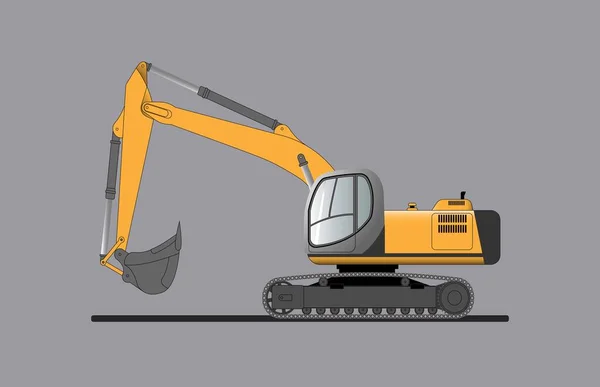 挖掘机是一种现代建筑设备 平面矢量图解 — 图库矢量图片