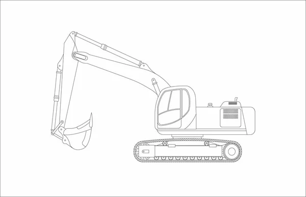 Ganzengraafmachine Geïsoleerd Witte Achtergrond Industrieel Illustratie — Stockfoto