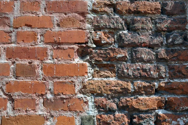 Sección Pared Hecha Ladrillo Rojo Viejo Fondo Textura — Foto de Stock