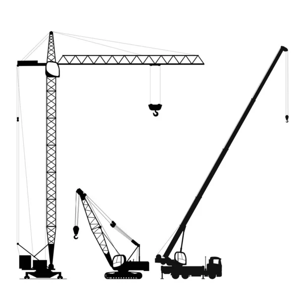 Set of vector images of construction lifting equipment. — Stock Vector