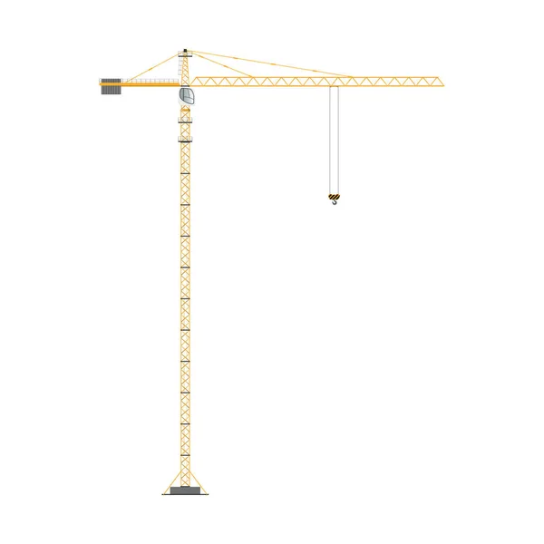 Grúa Torre Para Construcción Edificios Gran Altura Aislados Sobre Fondo — Vector de stock