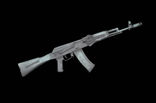 Akm Kalashnikov Barillef Fucile Assalto Isolato Sfondo Nero — Foto Stock