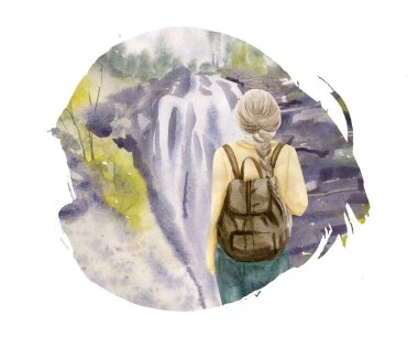 Seyahat çantası ve haritasıyla seyahat eden bir grup genç turist, tatile çıkıyorlar. Gezginlerin portre koleksiyonu. Seyahat ve turizm konsepti.
