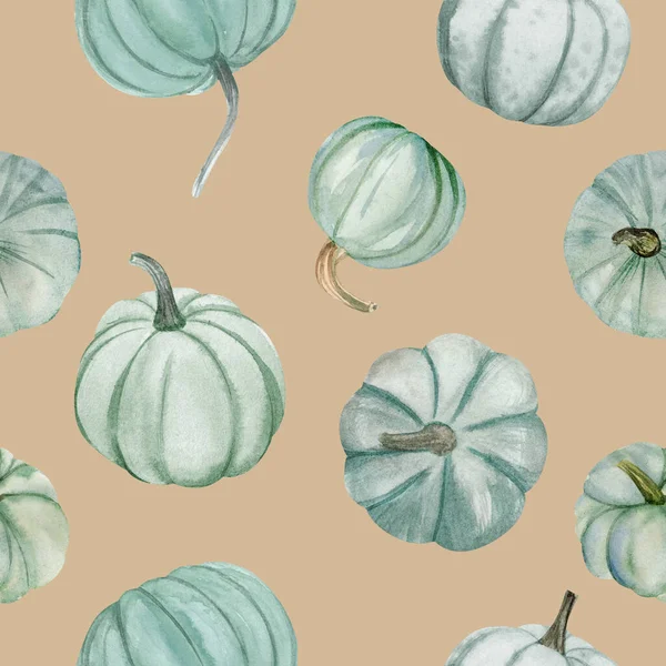 Watercolor pumpkins fall seamless pattern. It is perfect for thanksgiving cards or posters