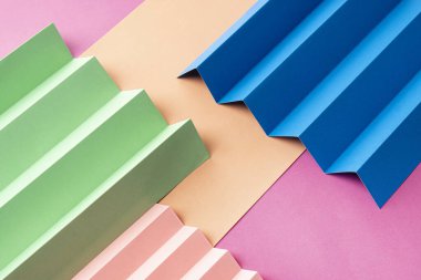 Zig Zag kağıt katlama arkaplanı, renkli Zigzag desenli kağıt arkaplan                               