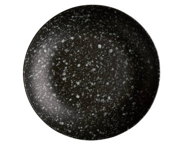 Siyah mermer plaka, boş siyah seramik plaka, kırpma yolu olan beyaz zemin üzerinde izole edilmiş, Üst görünüm 