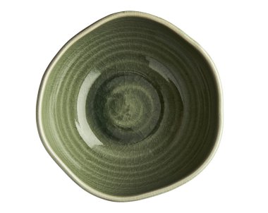 Green ceramic bowl, Empty bowl isolated on white background with clipping path, Top view  clipart