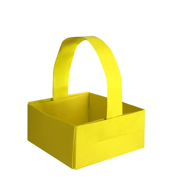 Yellow origami basket — Stock Photo, Image