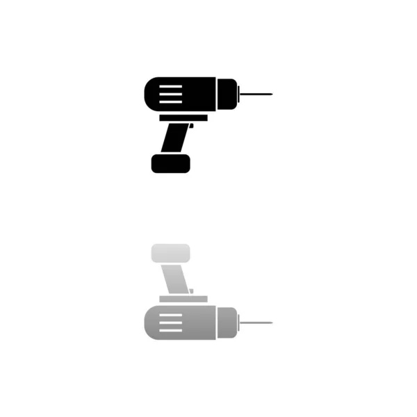 Bohren Schwarzes Symbol Auf Weißem Hintergrund Einfache Illustration Flat Vector — Stockvektor
