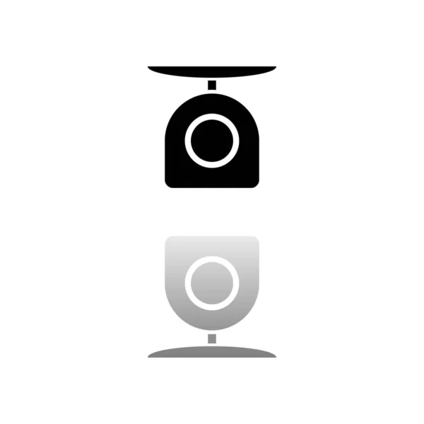 Waage Schwarzes Symbol Auf Weißem Hintergrund Einfache Illustration Flat Vector — Stockvektor
