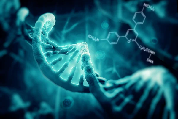 3D renderizado de la estructura de ADN — Foto de Stock
