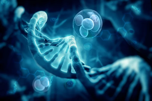 Rendering 3d della struttura del DNA — Foto Stock