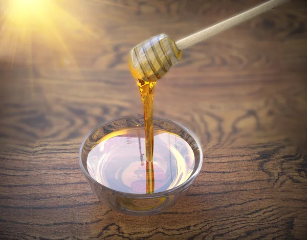 Miel en un tazón — Foto de Stock