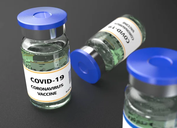 Viales Inyección Vacuna Contra Virus Corona Frascos Medicamentos Covid 2019 — Foto de Stock