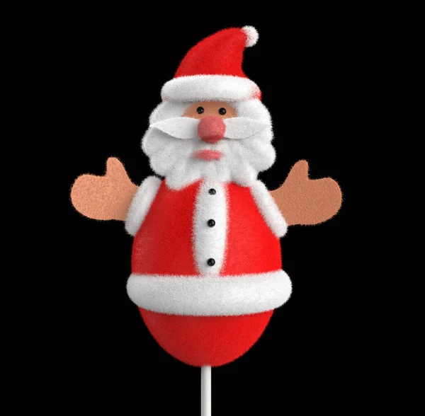 Santa Claus Juguete Peluche Con Fondo Negro —  Fotos de Stock