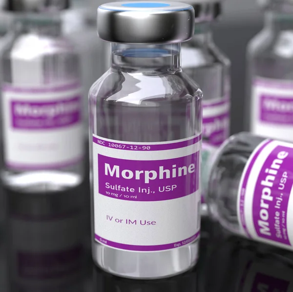 Injektion Morfinsulfat Med Flaska — Stockfoto