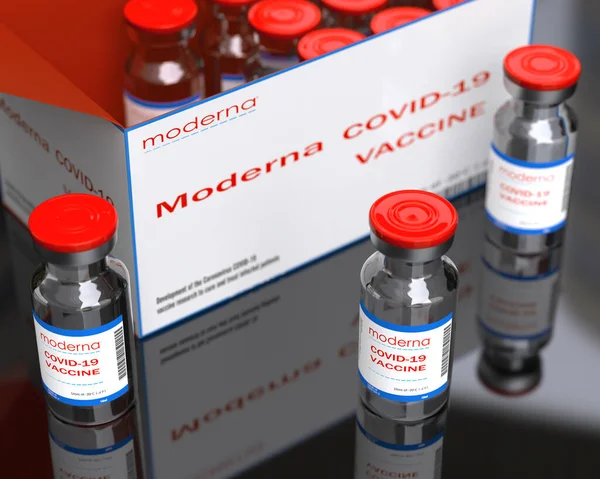 Italien Januar 2021 Moderna Inc Produziert Den Impfstoff Gegen Das — Stockfoto