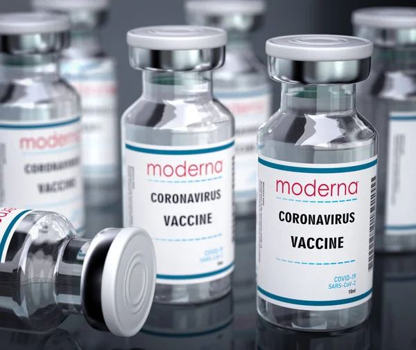 Italien Januar 2021 Moderna Inc Produziert Den Impfstoff Gegen Das — Stockfoto