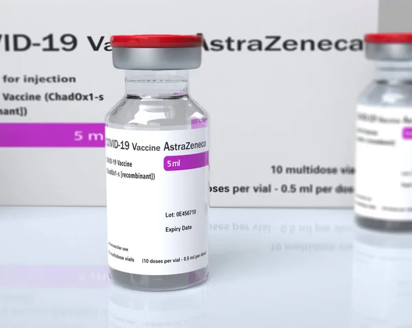 Regno Unito Aprile 2021 Astrazeneca Inc Produce Vaccino Contro Flaconi — Foto Stock