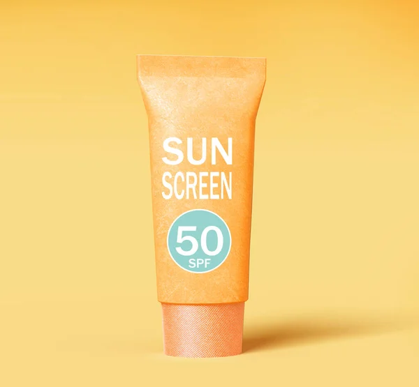 Zonnebrandcrème Bescherming Roze Achtergrond Illustratie — Stockfoto