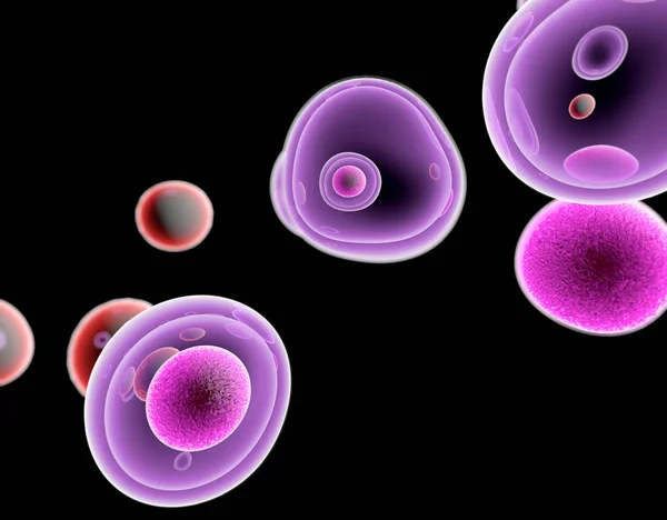 Sejtek Támadó Rákos Sejtek Illusztráció — Stock Fotó