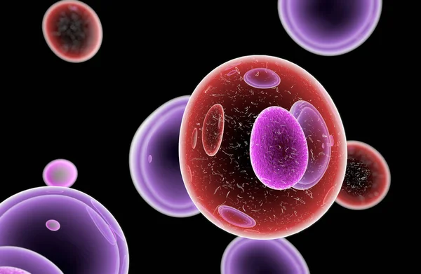 Sztuczna Komórka Zdolna Przyjmowania Przetwarzania Eliminowania Materiałów Organicznych Ilustracja — Zdjęcie stockowe