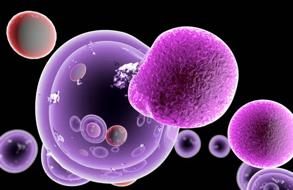 Sztuczna Komórka Zdolna Przyjmowania Przetwarzania Eliminowania Materiałów Organicznych Ilustracja — Zdjęcie stockowe