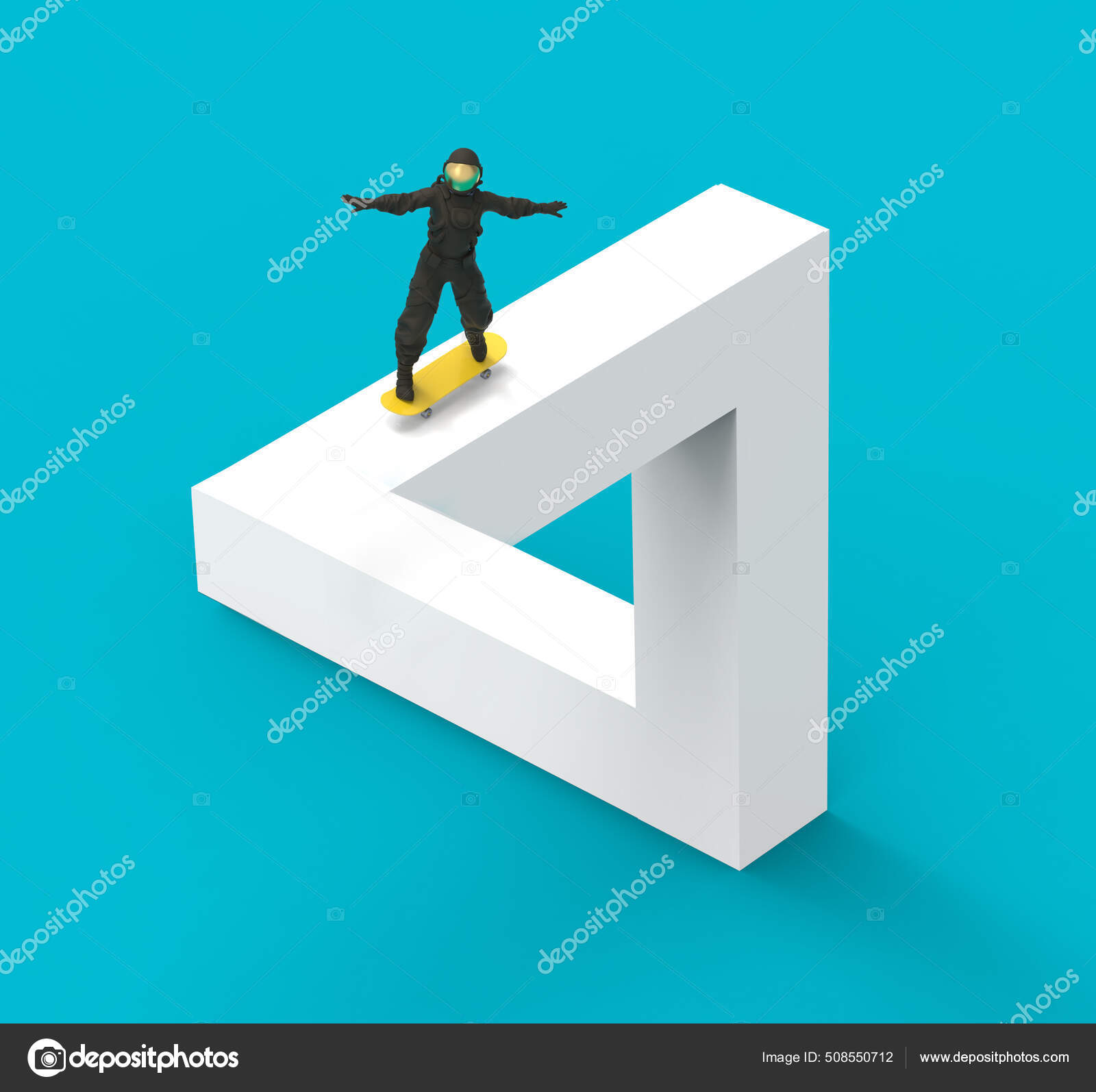 Astronaut With Triangle 3d