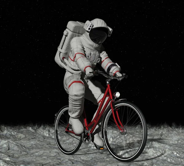 Astronaut Bicicletă Lună — Fotografie, imagine de stoc