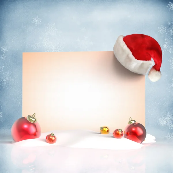 Christmas decorations with placard — Stock Photo, Image