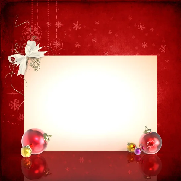 Christmas decorations with placard — Stock Photo, Image