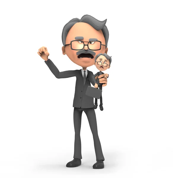 3d businessman angry — Stock Photo, Image