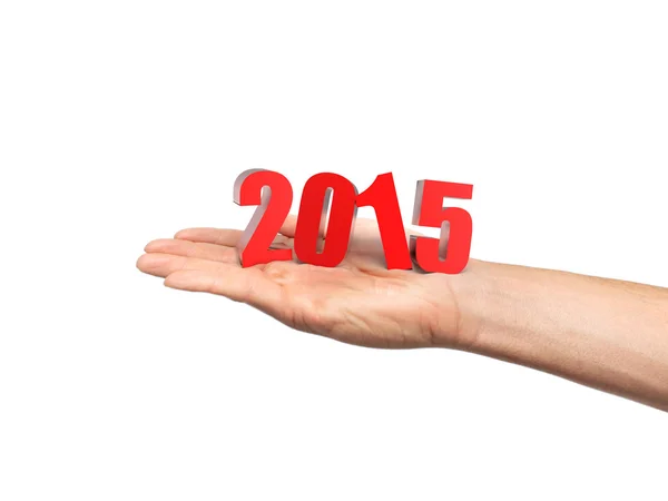 Nytt år 2015 på handen — Stockfoto